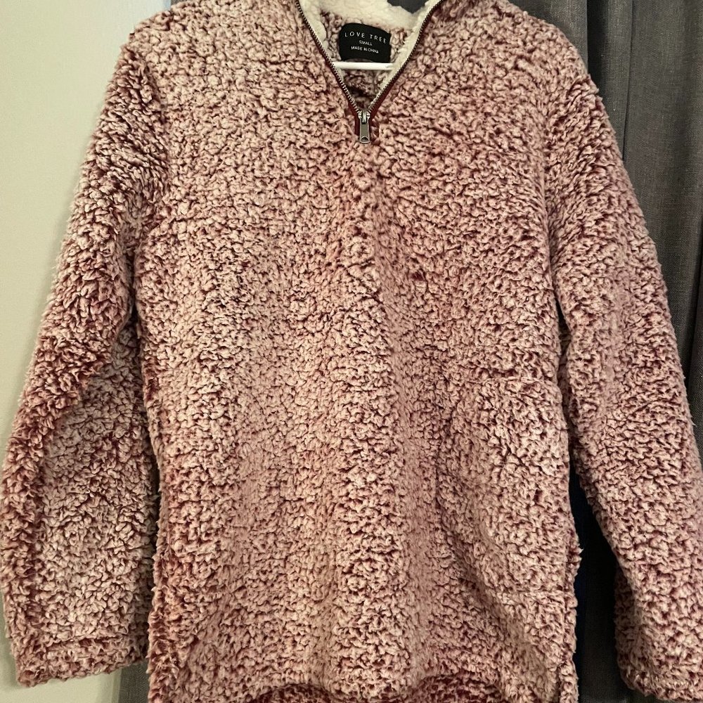 Love Tree Sherpa Pullover Jacket